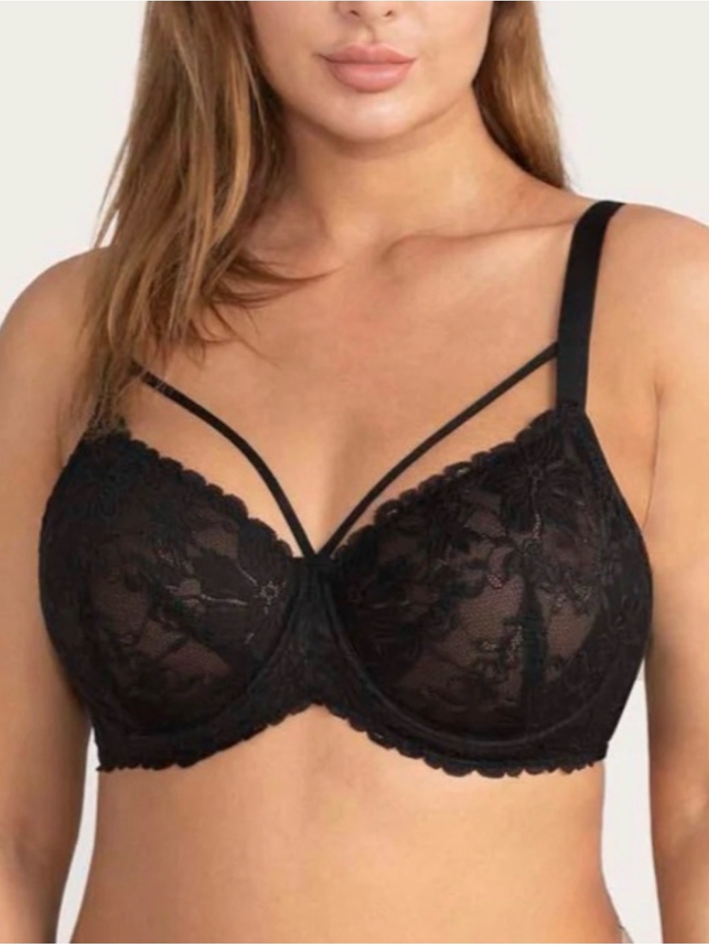HSIA Black Lace Strappy Bra 40I